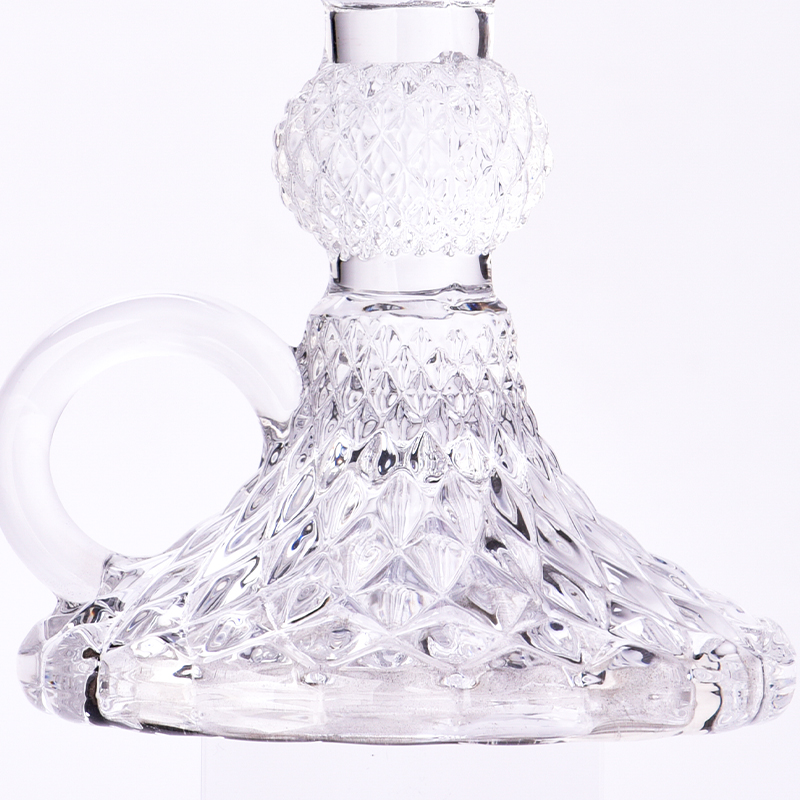 Factory direct sales kettle shape glass candle holder crystal pillar candlestick