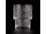 190ml raised pattern glass candle jar  step glass jars
