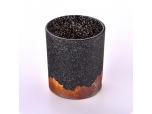 415ml black metal bottom gold tinfoil glass candle jars
