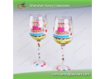Unique Design Hand Painted Wine Glass