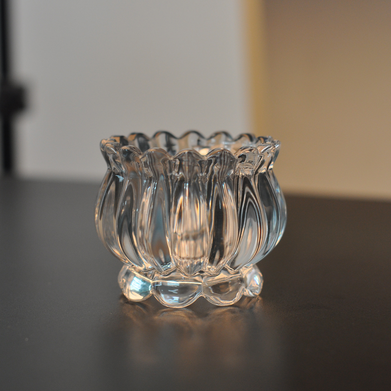 Glass candle holder