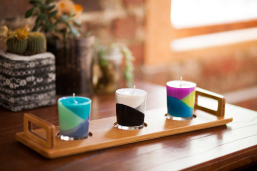 Hand pressed Tealight glass candle holder