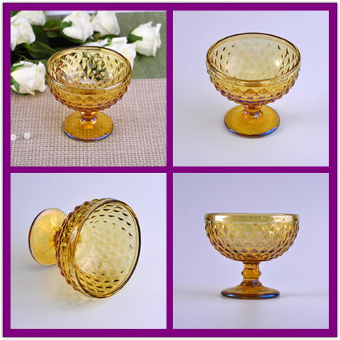 New Dazzling Iron Plating Glass Candle holders