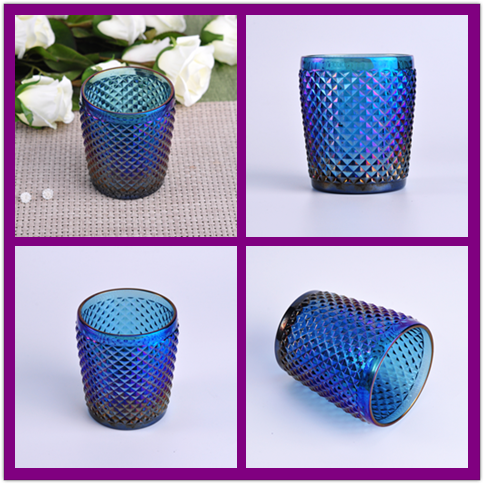 New Dazzling Iron Plating Glass Candle holders