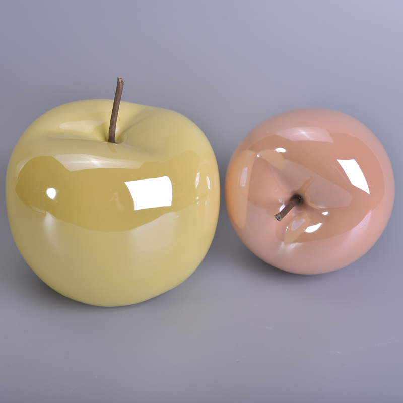 New product Apple Shape Sculpture Ceramic Decoration 