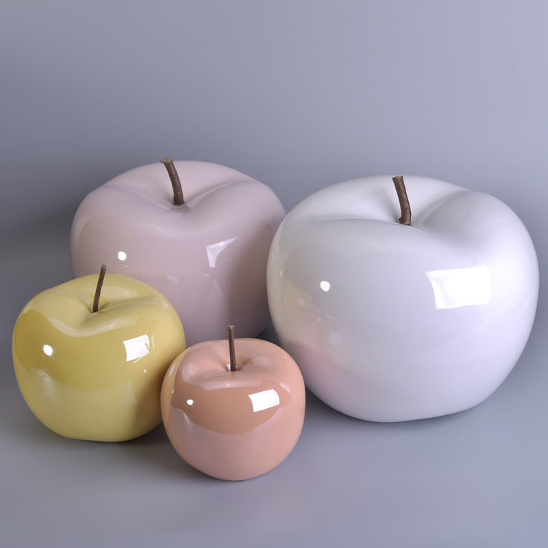 New product Apple Shape Sculpture Ceramic Decoration 