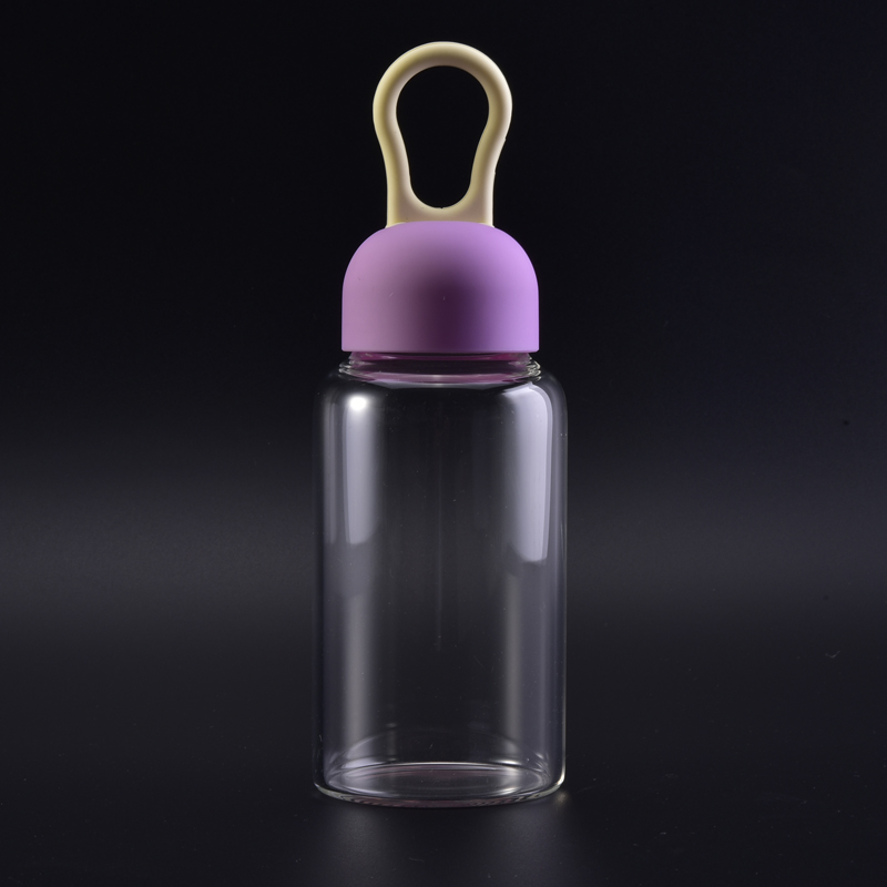 pink lid glass bottle