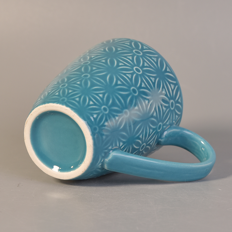 Ceramic mugs wholesale for coffee tea drinking blue colors with patterns Ceramic mugs wholesale for coffee tea drinking blue colors with patterns