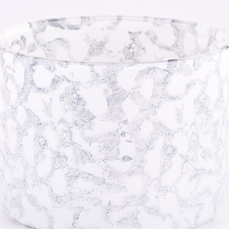 Luxury Lightgray wide mouth glass candle holder for candle making