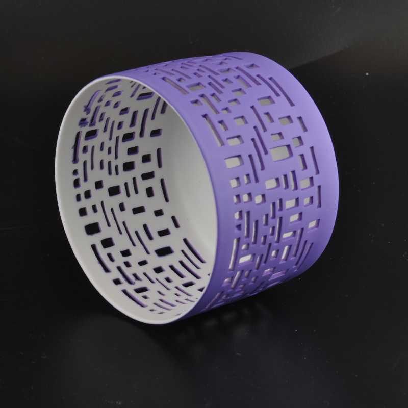 Blue carving ceramic tealight vessel Blue carving ceramic tealight vessel
