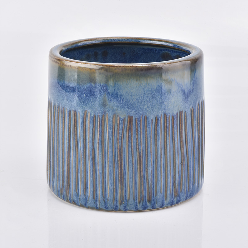 blue ceramic candle holder 500ml
