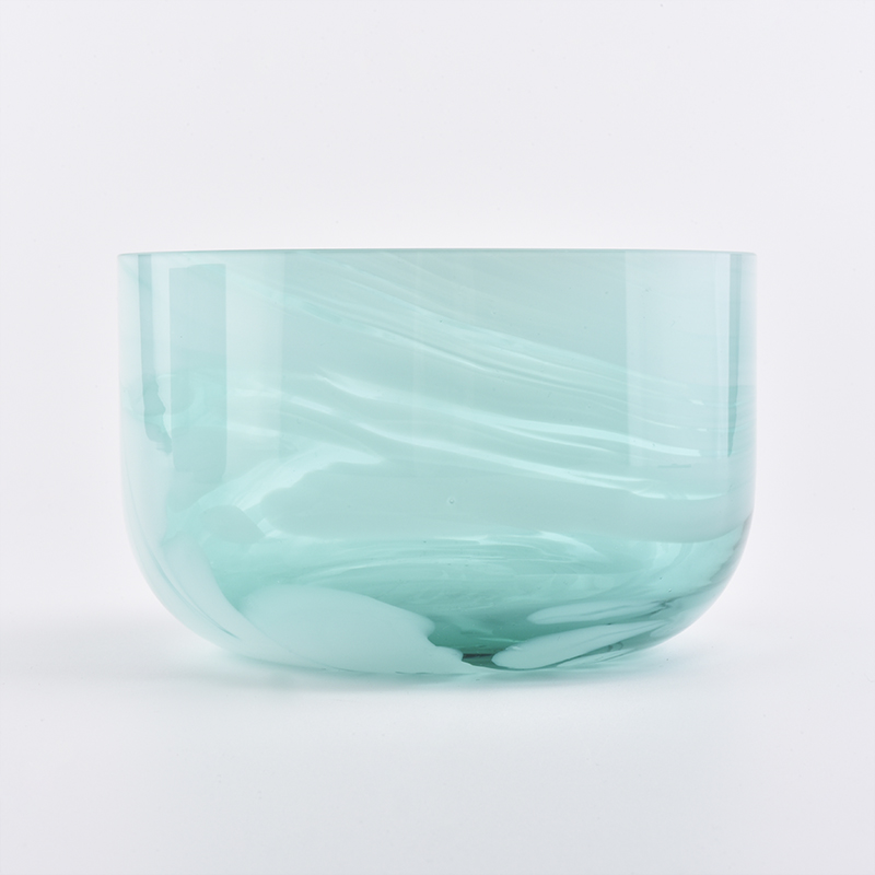 light green cased glass bowl for candle making