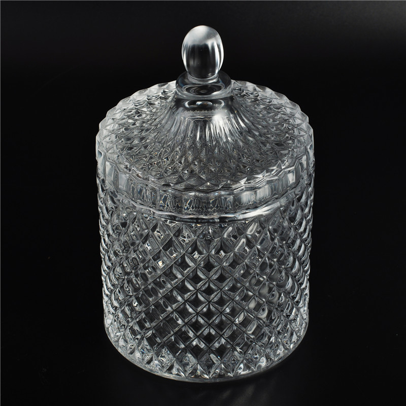 luxurious geo glass candle holder with cover for wedding part