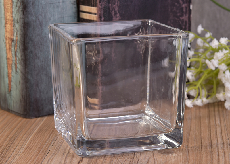 High Capacity Square Glass Candle Jar