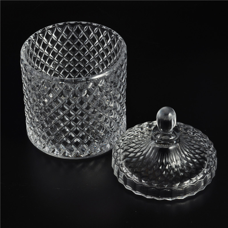 luxurious geo glass candle holder with cover for wedding part