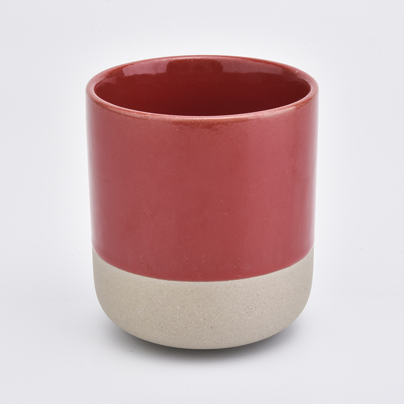 New Red Ceramic Candle Jars for Home Decoration