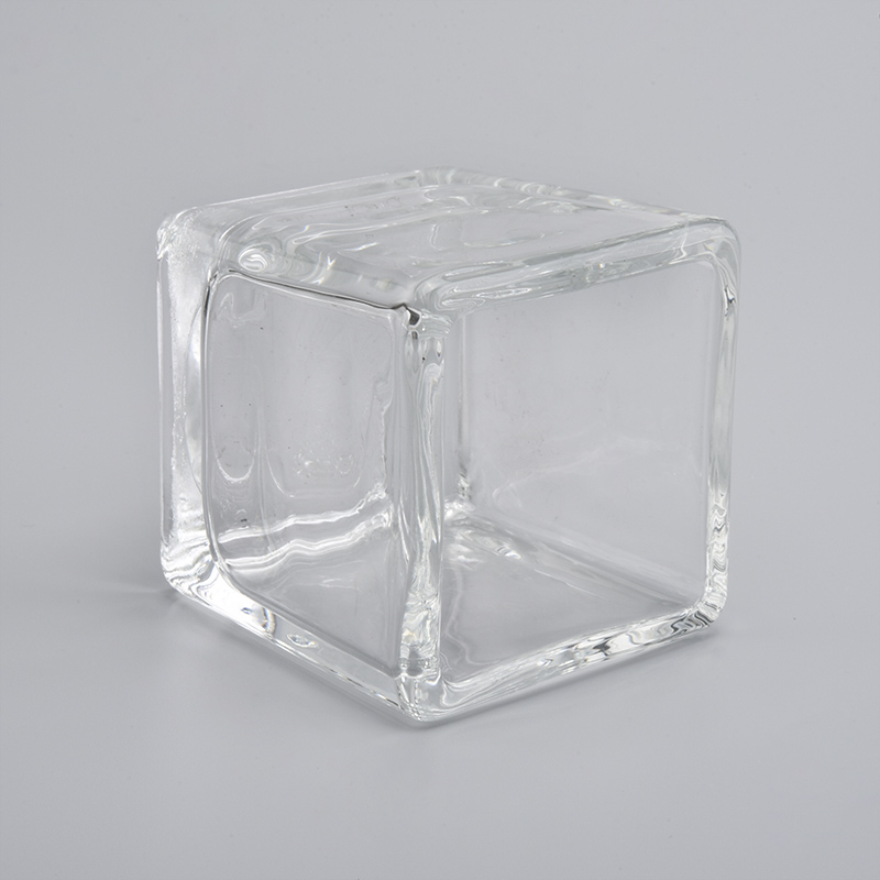 mini square glass 70ml candle holders