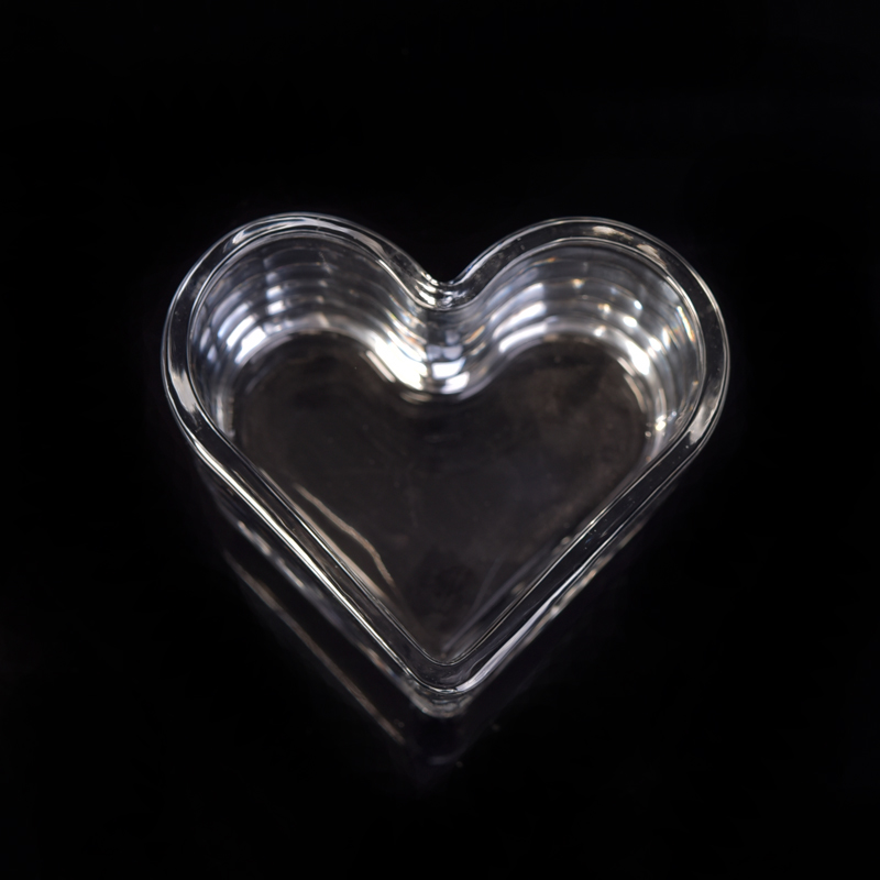 heart shape glass candle holder