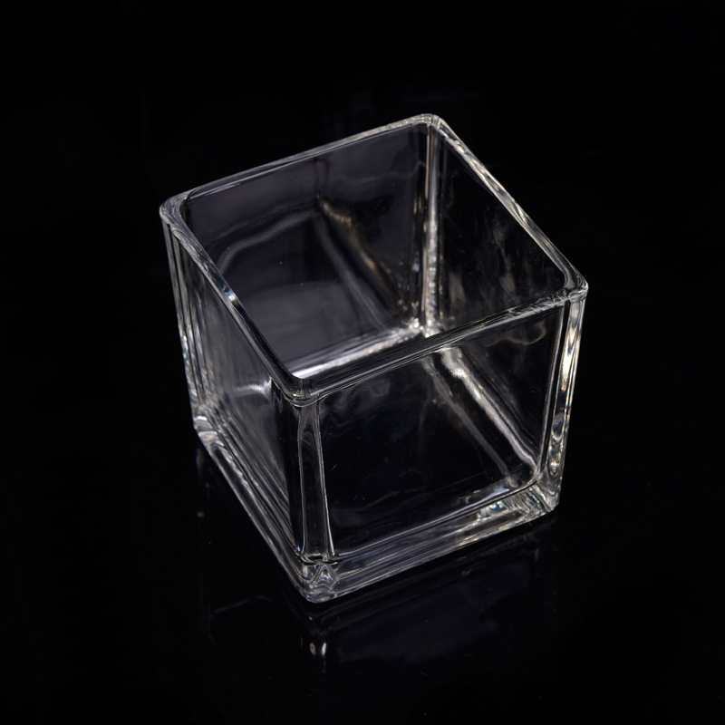 Popular customized square glass candle holders