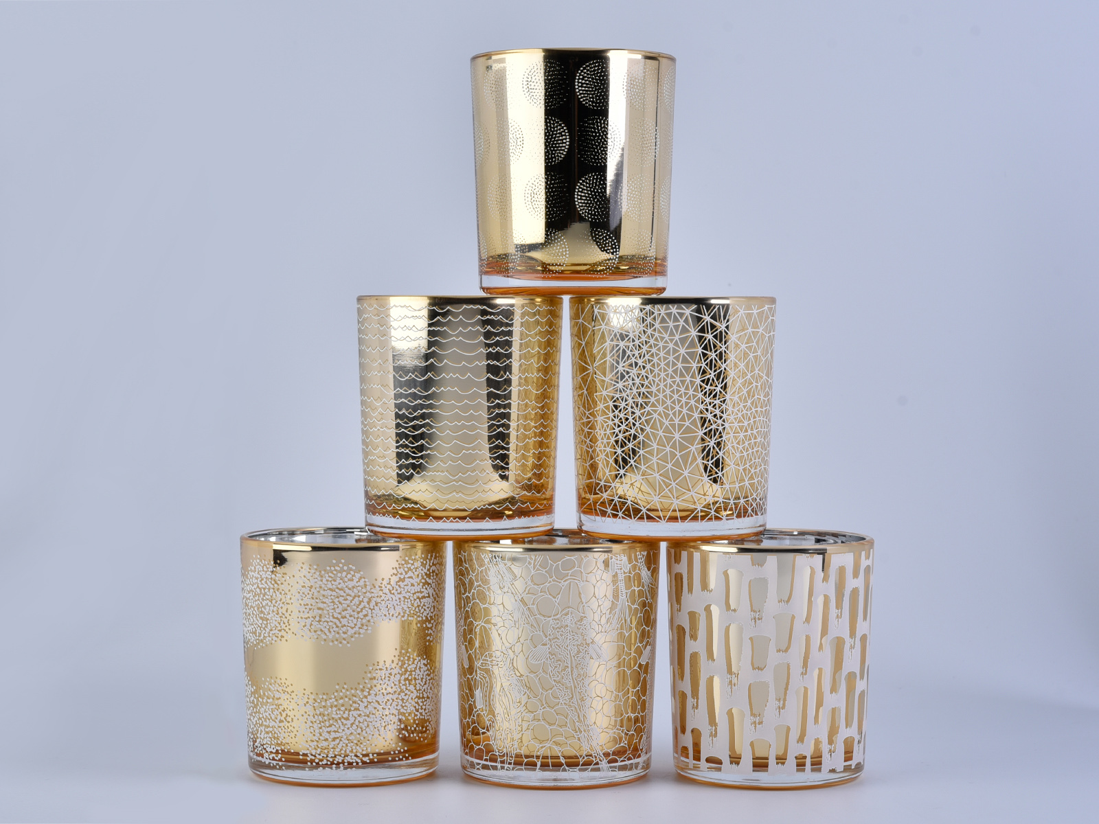 8oz 10oz Silver and Gold electroplating Candle Glass Jar