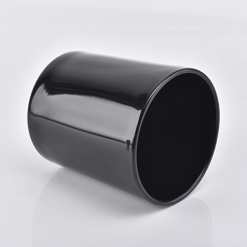 Gloss Black Candle Glass Holder Wholesale