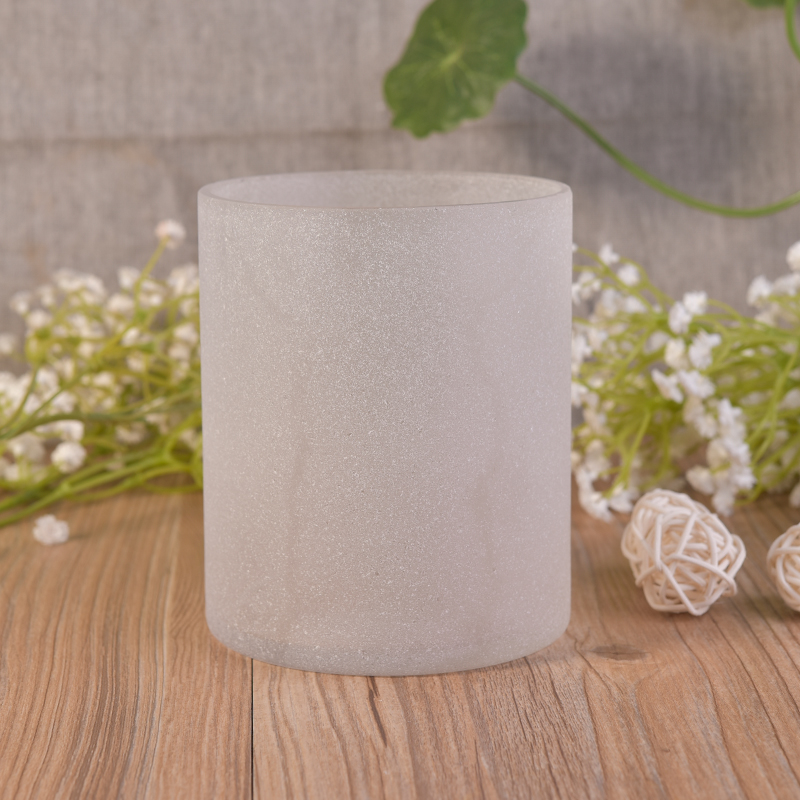 Sandblasted Glass Candle Holders