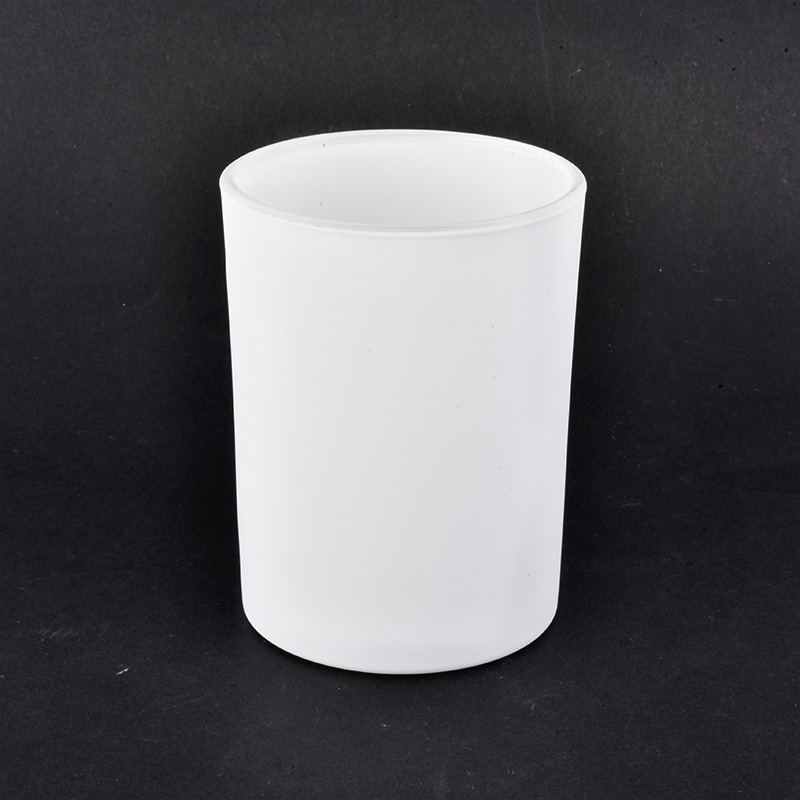 Decorative 350ml Matte White Glass Jars For Candle Making