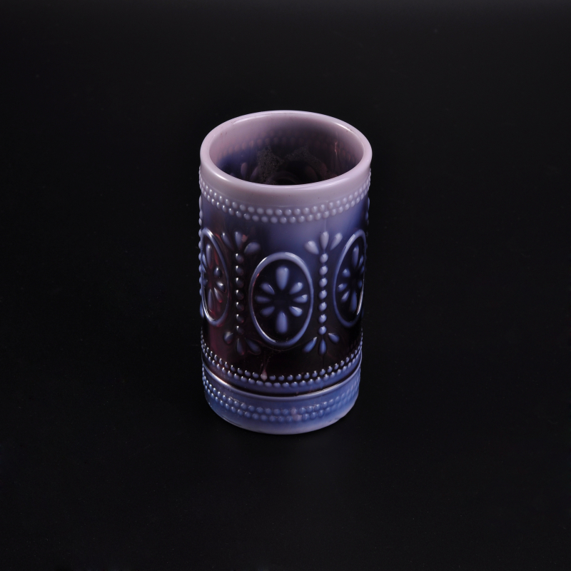 270ml albescent mutation gradient purple cylindric candle holder