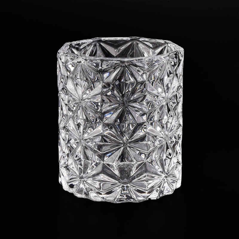 New arrival Crystal Diamond Cut Candle Jar Glass