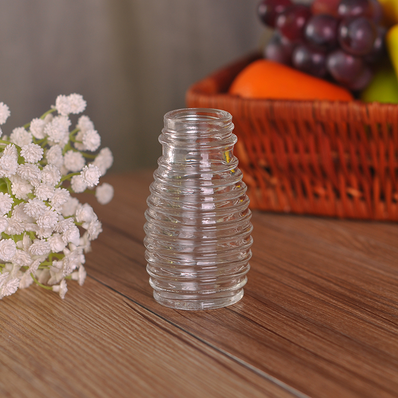 glass candle jar with cross grain