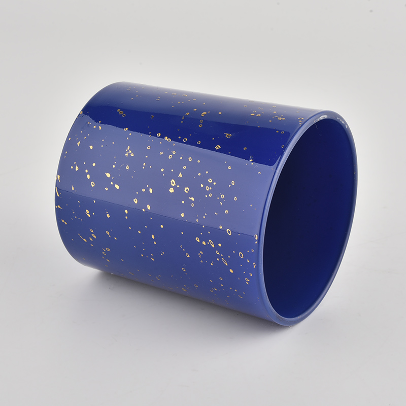 Wholesale empty 290ml golden blue glass candle jar for candle making Wholesale empty 290ml golden blue glass candle jar for candle making