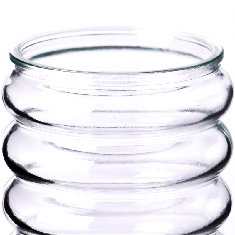 Wholesale cyclic shape 325ml glass candle holder wholesale