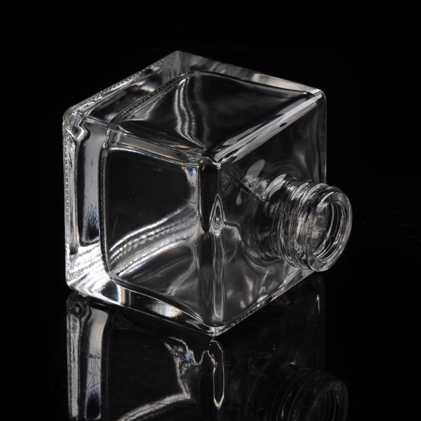 60ml Luxury crystal clear glass square diffuser bottle