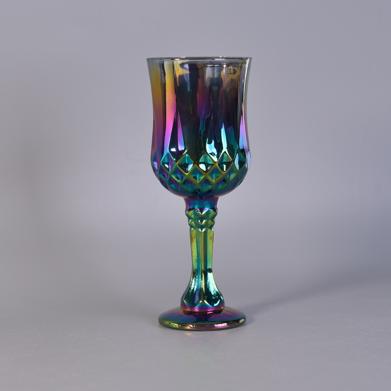 Gorgeous glass stemware with iridescent color