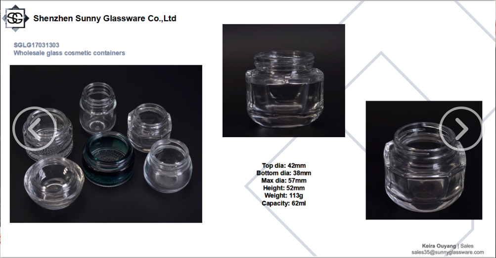 glass cosmetic container glass cosmetic container