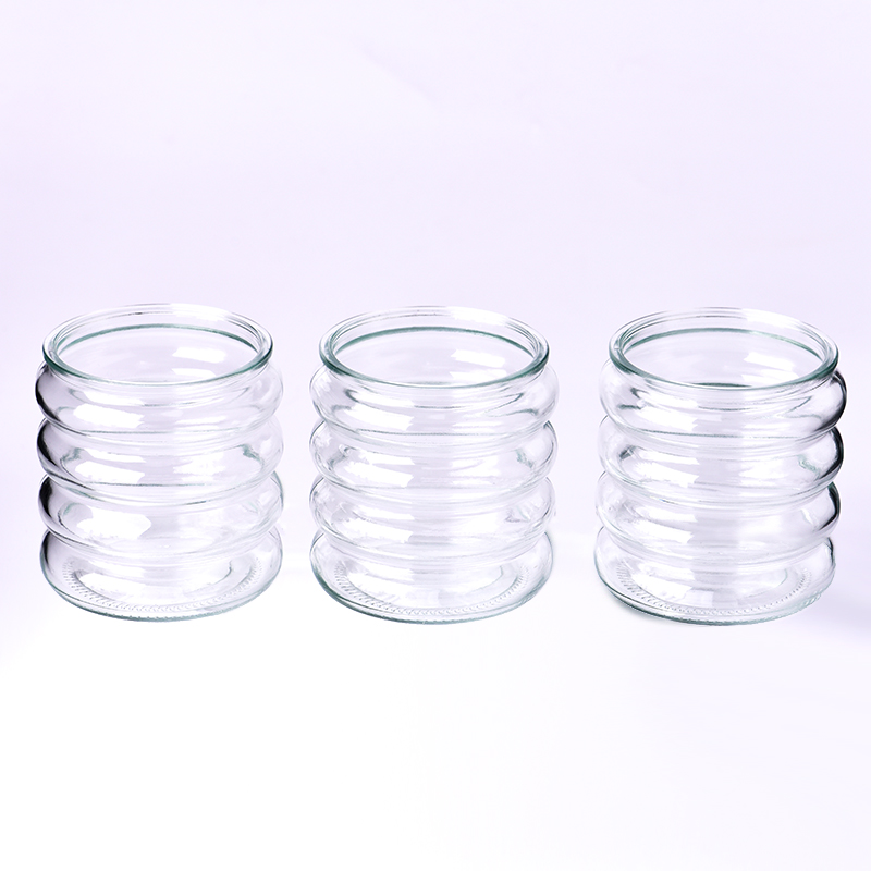 Wholesale cyclic shape 325ml glass candle holder wholesale