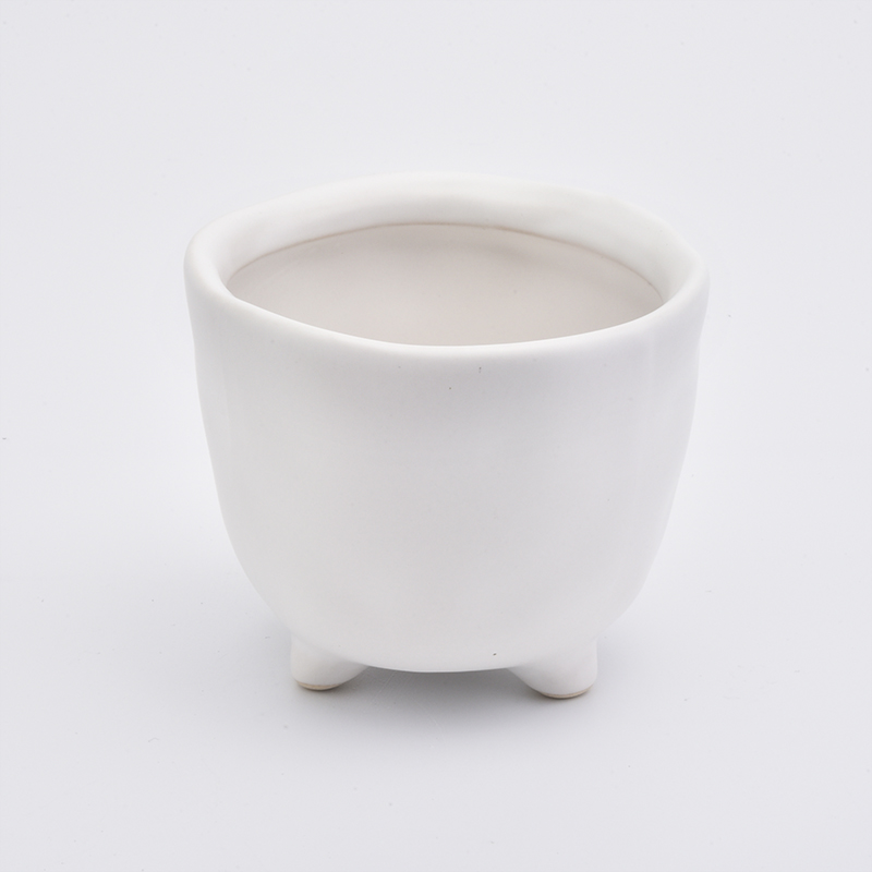 Mattte White Ceramic Jar Ceramic Candle Vessel Home Decoration