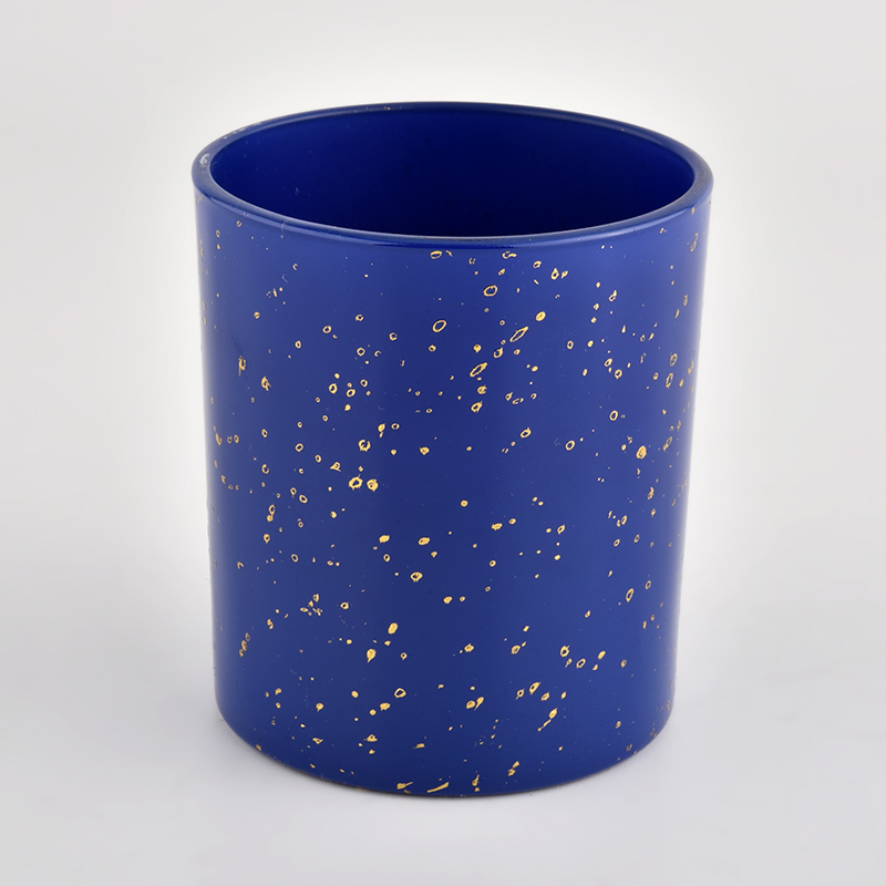 Wholesale empty 290ml golden blue glass candle jar for candle making Wholesale empty 290ml golden blue glass candle jar for candle making