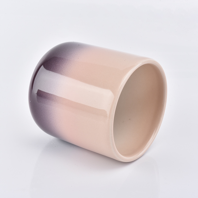 curved bottom pink ceramic candle jar 400ml