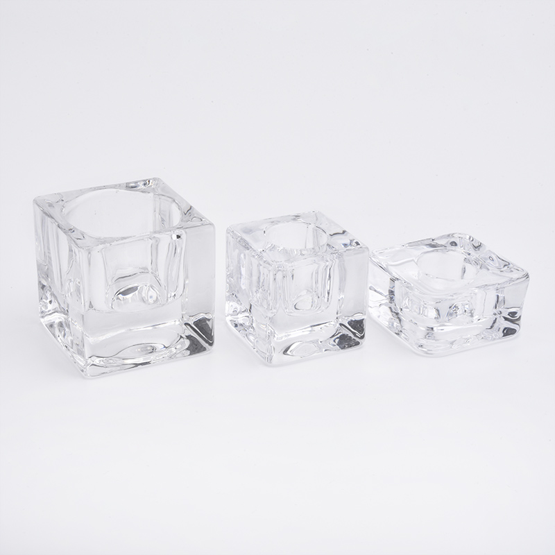 Supply 10ml Glass Votive Canlde Holder Square Shape outside Cylinder inside Candlestick Home Decor Wholesales