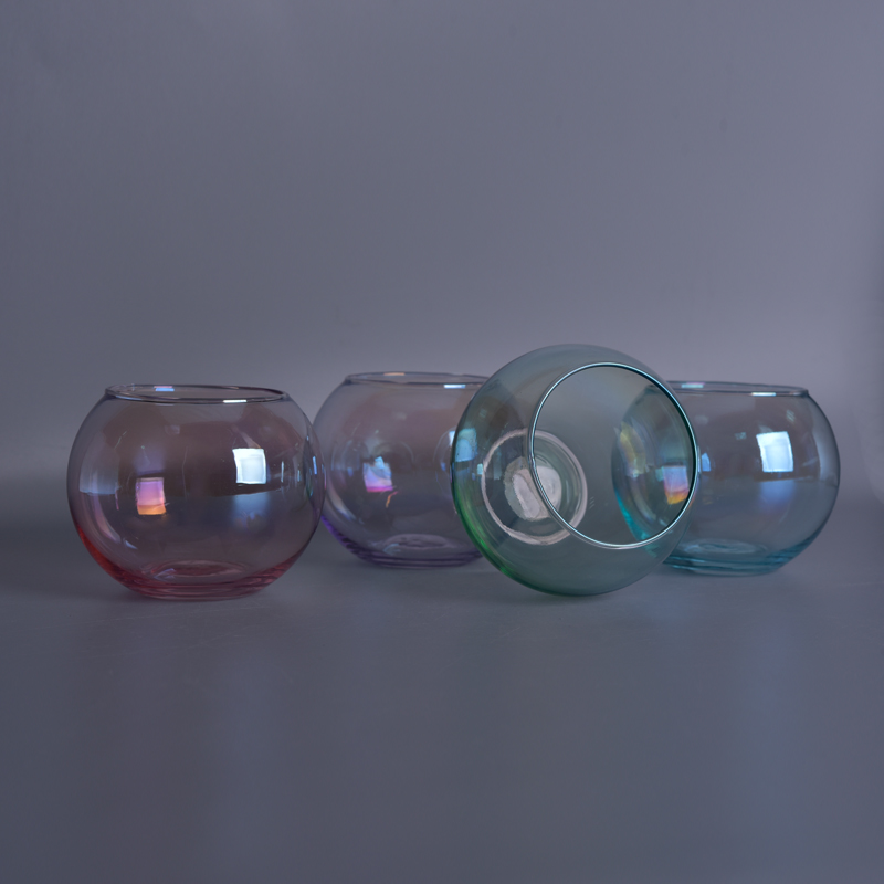 Colorful glass round candle holders wholesale