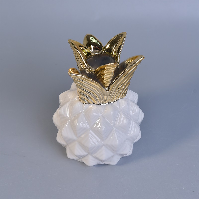 8 oz pineapple shape ceramic candle container