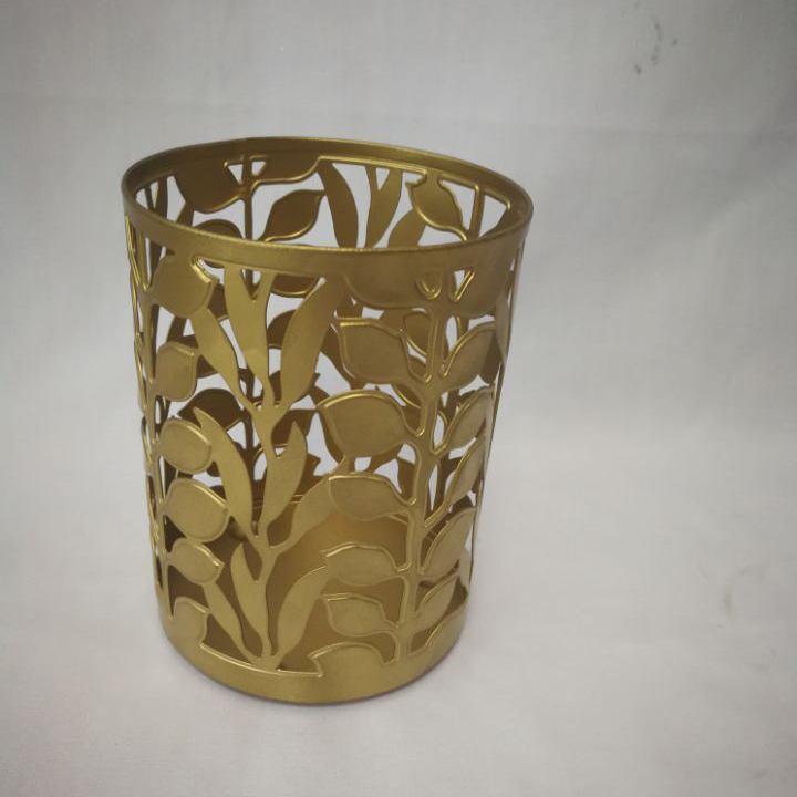 Custom gold frame candle containers metal sleeve 