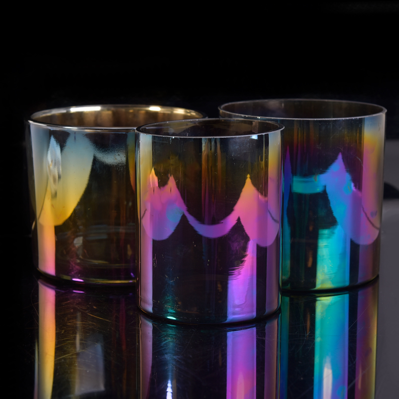 multicolorful glass candle holder