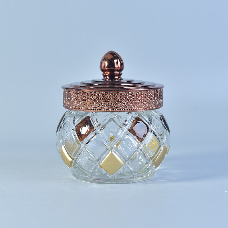 530ml  glass storage jar with copper lid