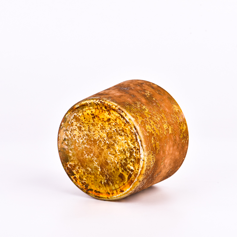 Wholesale 12oz foiled gold glass candle jars