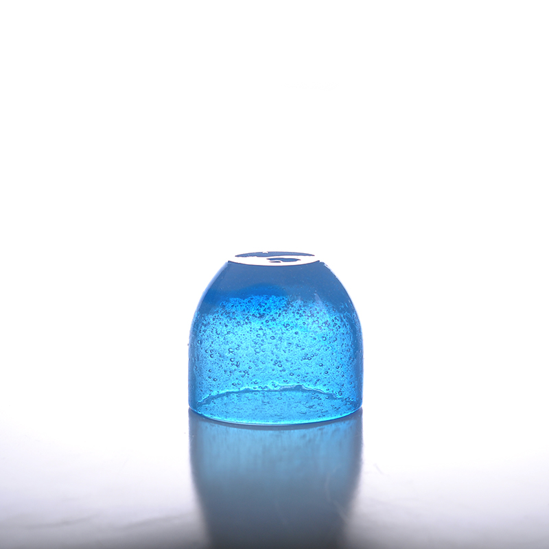 Heavy weight bubble round glass in gradient sea blue  