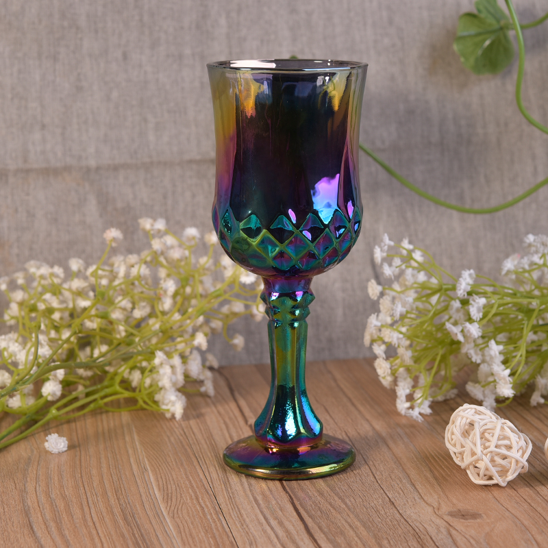 Gorgeous glass stemware with iridescent color