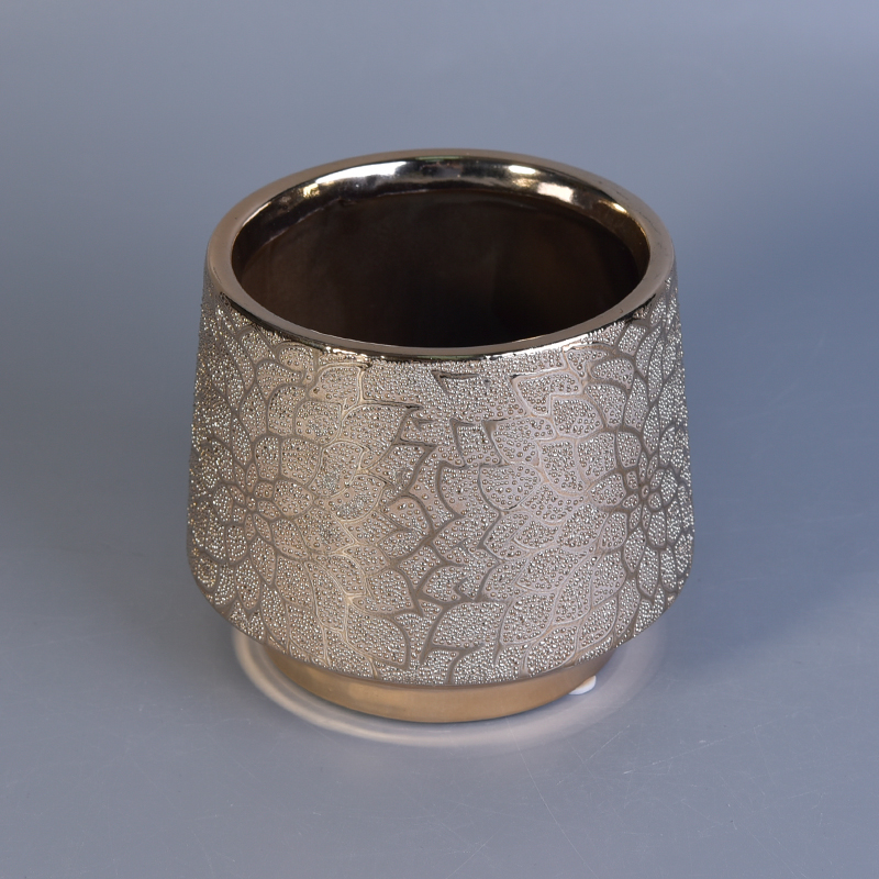 gold luxury peony chic ceramic jar