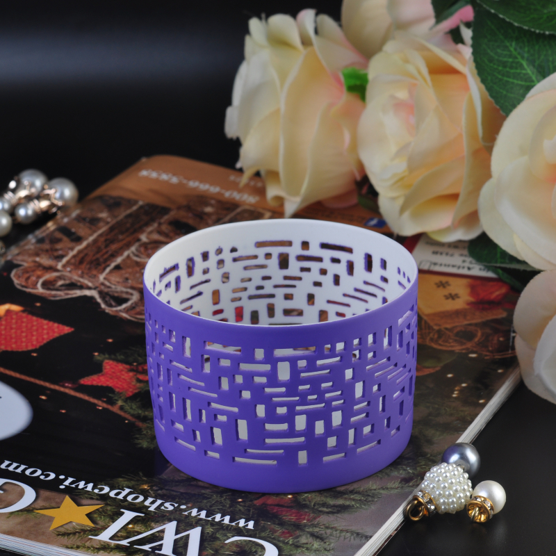 Blue carving ceramic tealight vessel Blue carving ceramic tealight vessel